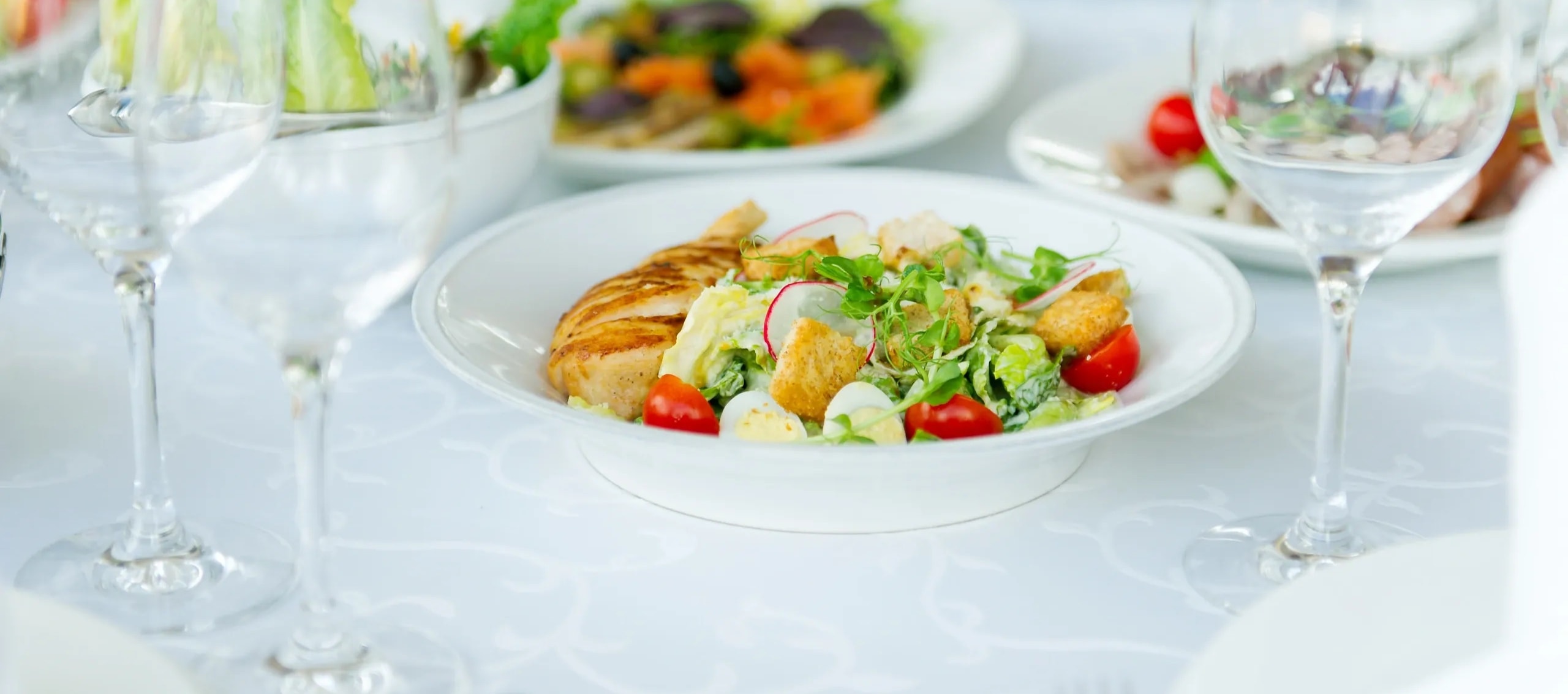 Thoughtfully prepared meal served in an elegant dining setting